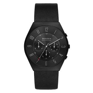 Skagen Grenen Chronograph Midnight Leather Men’s Watch (SKW6843) - POP Phones, New Zealand