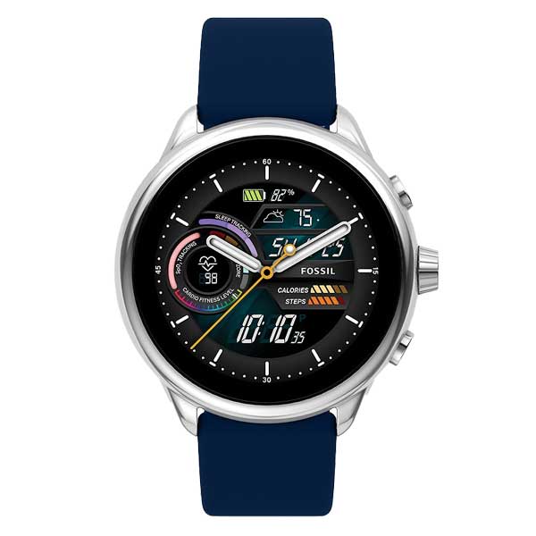 Fossil Gen 6 Wellness Edition Smartwatch Navy Silicone - Silver (FTW4070)