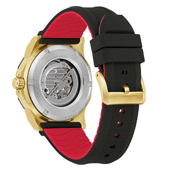 Bulova Black Dial Silicone Strap Marine Star Men's Watch (98A272)