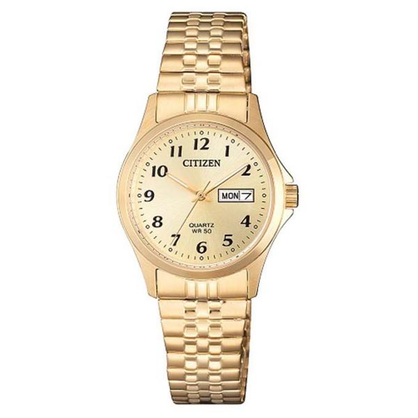 Citizen Dress Gold Dial Stainless Steel Women's Watch (EQ2002-91P)