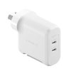 Cygnett PowerMaxx 70W Dual Port GaN Wall Charger - White