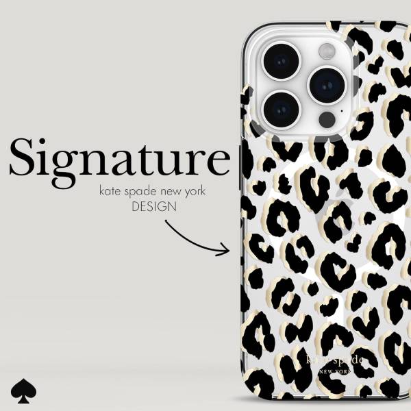 Kate spade New york City Leopard Compatible with MagSafe Case (Suits iPhone 15 Pro) - City Leopard