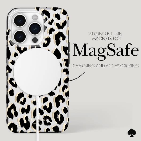 Kate spade New york City Leopard Compatible with MagSafe Case (Suits iPhone 15 Pro) - City Leopard