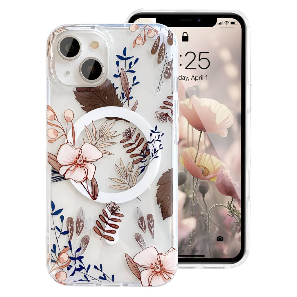 Soka Flower MagSafe Case (Suits iPhone 15) – Brown Flower - POP Phones, New Zealand