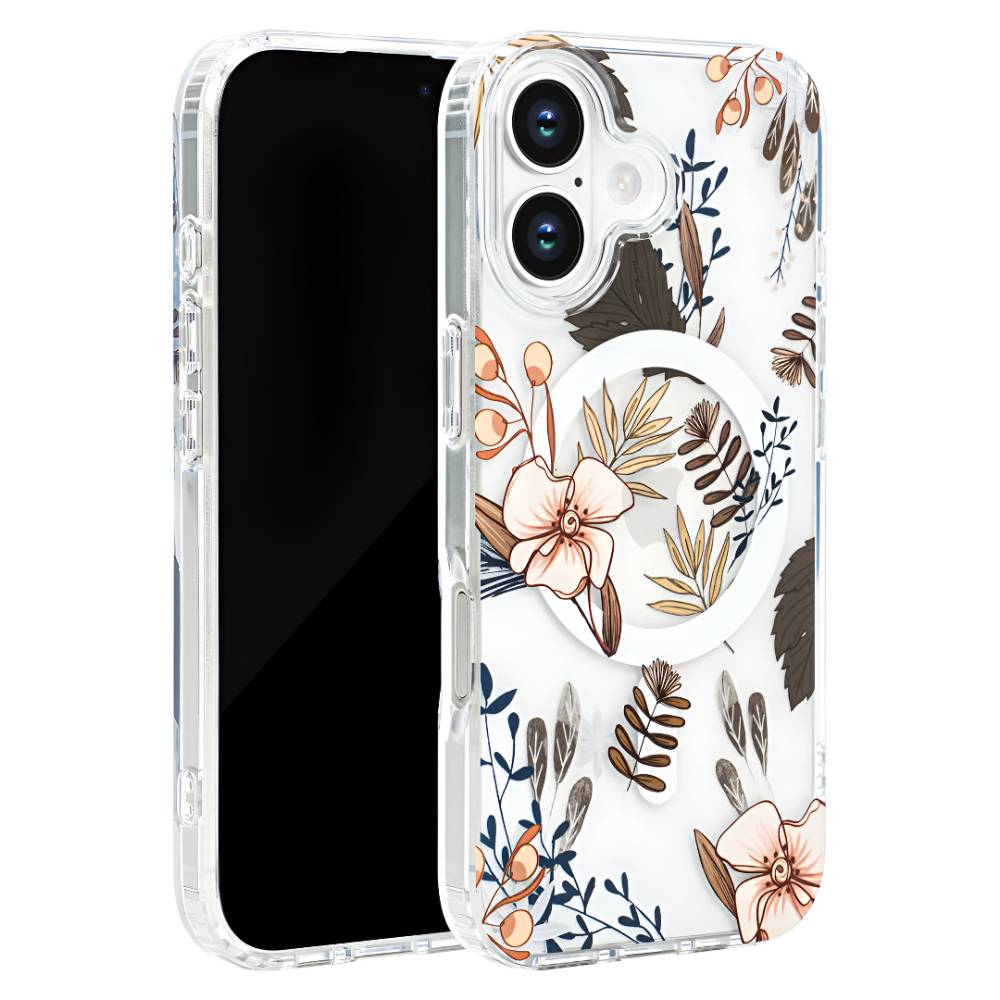 Soka Flower MagSafe Case (Suits iPhone 17) – Brown Flower - POP Phones, New Zealand