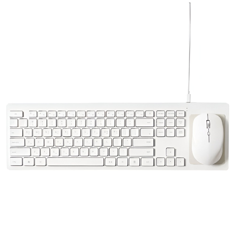 Pout Hands 5 Combo Wireless Keyboard with Qi Charging Pad & Mouse – White - POP Phones, New Zealand