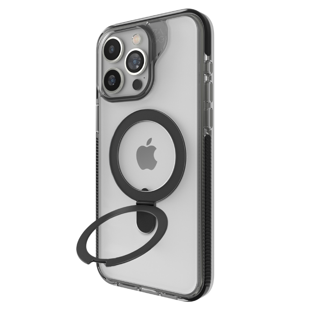 ZAGG Santa Cruz Snap Ring Stand MagSafe Case (Suits iPhone 15 Pro Max) – Black - POP Phones, New Zealand