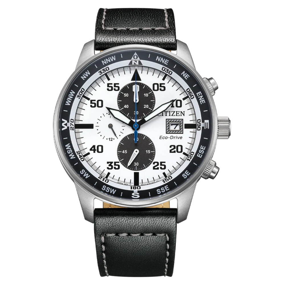 Citizen Eco-Drive Sport Chronograph Leather Strap Men’s Watch (CA0880-07A) - POP Phones, New Zealand