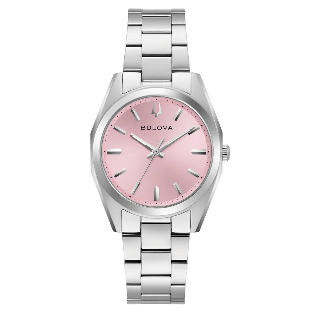Bulova Classic Surveyor Quartz Ladies Pink Dial Women’s Watch (96L348) - POP Phones, New Zealand