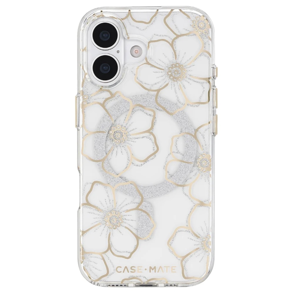 Case-Mate Floral Gems MagSafe Case (Suits iPhone 17) – Gold - POP Phones, New Zealand