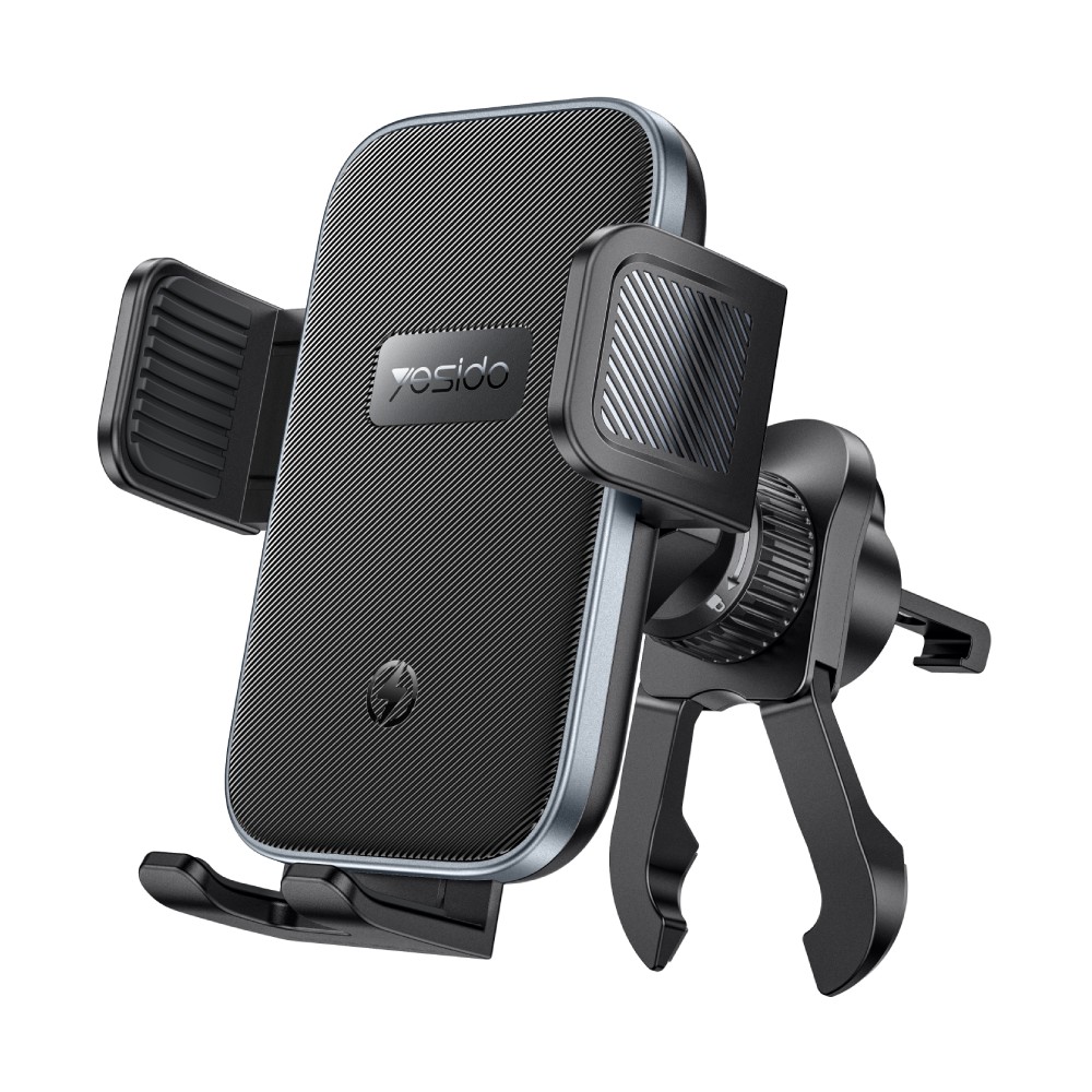 YESIDO 15W Qi WIRELESS HOLDER Wireless Charger Car Air Vent Clip-on Phone Holder (Black) (C318) - POP Phones, New Zealand